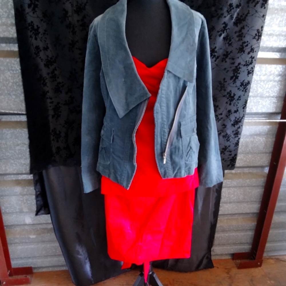 Red and Grey Outfit